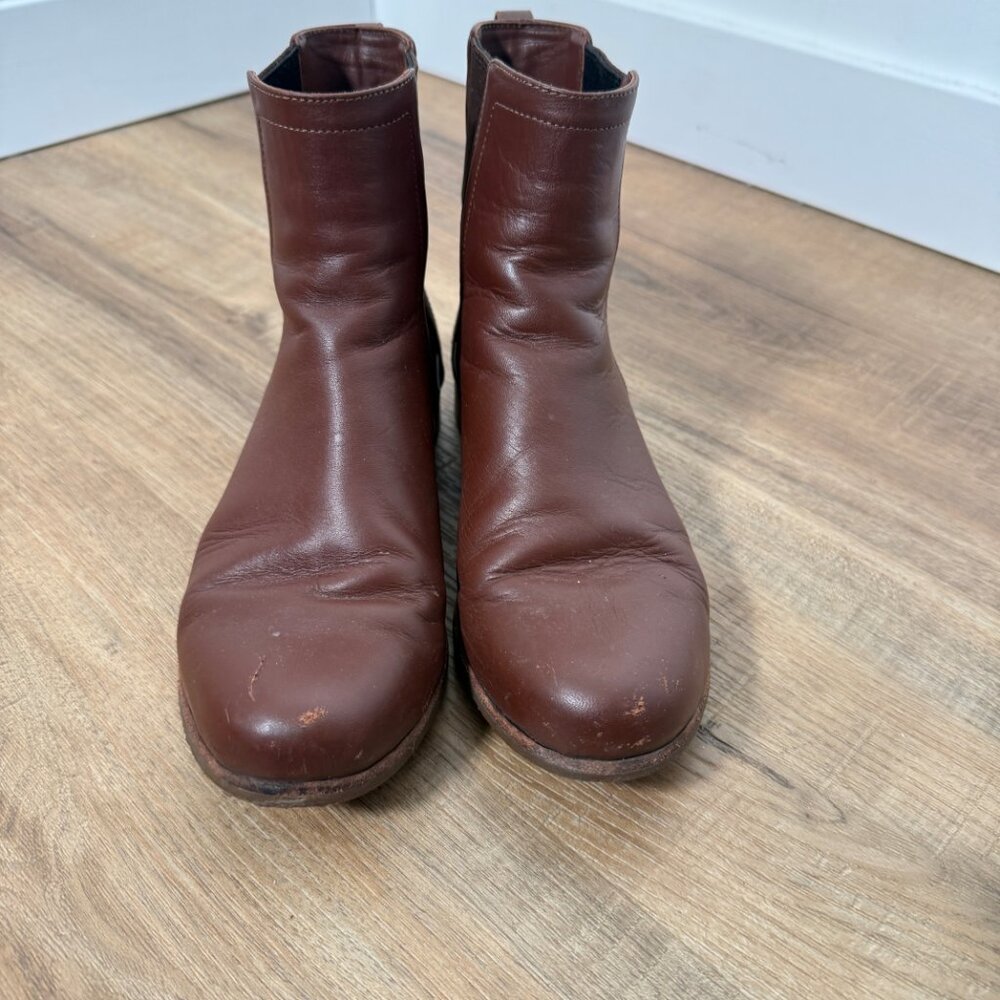 Poppy Barley Leather Chelsea Boot Chocolate Brown Minimalist Classic 6.5 - Picture 4 of 11